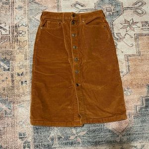 Everlane Gold Corduroy Skirt